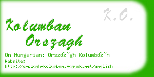 kolumban orszagh business card